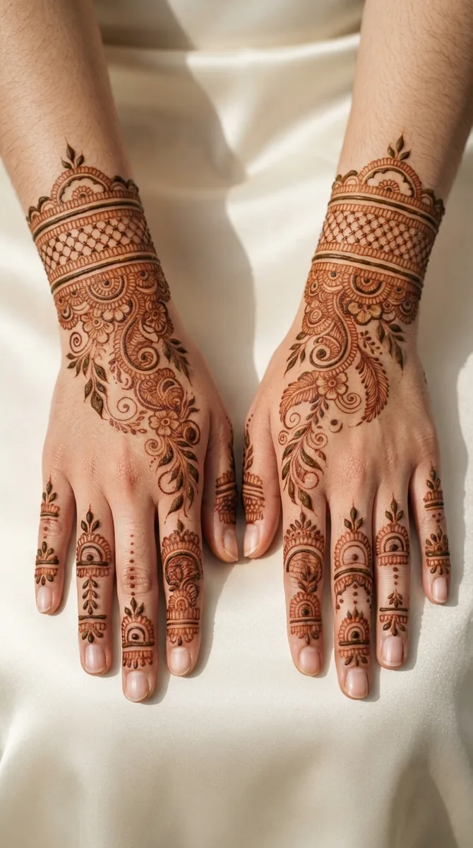 Arabic mehndi designs for full hands with elegant bracelet style wrist patterns Arabic mehndi designs for full hands with elegant bracelet style wrist patterns