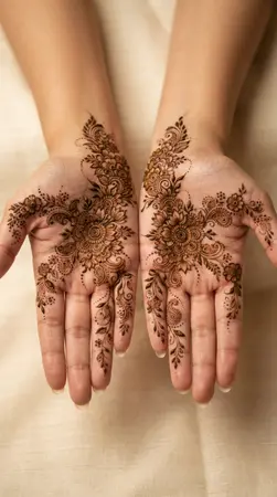 Arabic mehndi designs for full hands with floral compass inspired compositions Arabic mehndi designs for full hands with floral compass inspired compositions