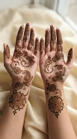 Arabic mehndi designs for full hands with floral window panel patterns Arabic mehndi designs for full hands with floral window panel patterns