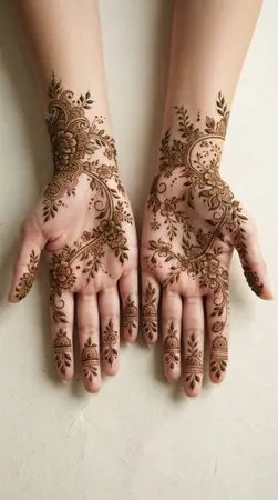Arabic mehndi designs for full hands inspired by flowing garden paths and botanical trails Arabic mehndi designs for full hands inspired by flowing garden paths and botanical trails