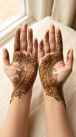 Arabic mehndi designs for full hands with olive leaf inspired patterns Arabic mehndi designs for full hands with olive leaf inspired patterns