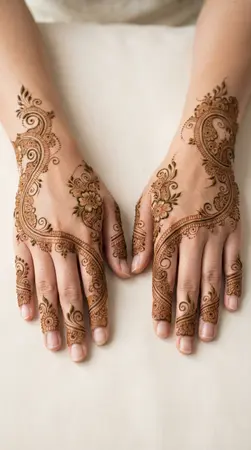 Arabic mehndi designs for full hands with decorative swirl borders Arabic mehndi designs for full hands with decorative swirl borders