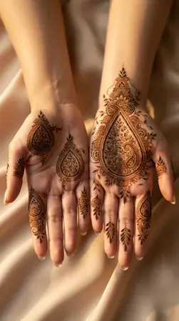 Arabic mehndi designs for full hands with teardrop floral bouquet motifs Arabic mehndi designs for full hands with teardrop floral bouquet motifs