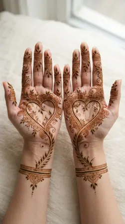 Arabic mehndi designs for full hands with elegant teardrop motifs and vines Arabic mehndi designs for full hands with elegant teardrop motifs and vines