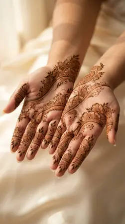 Arabic mehndi designs for full hands with flowing ornamental wave patterns Arabic mehndi designs for full hands with flowing ornamental wave patterns