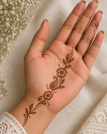 simple everyday mehndi design with minimal flowers leaves and dots simple everyday mehndi design with minimal flowers leaves and dots