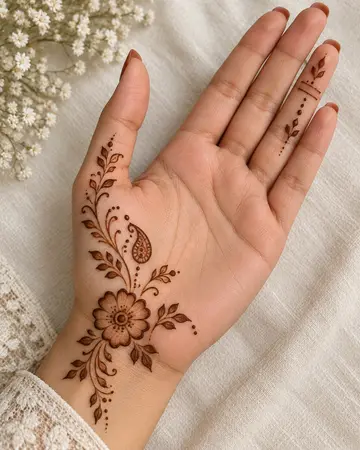 simple half hand mehndi design with floral vine pattern simple half hand mehndi design with floral vine pattern