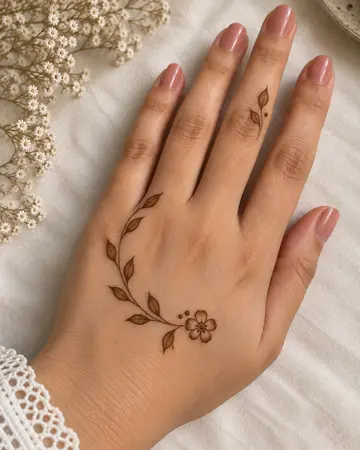 simple back hand mehndi design with paisley and dot details simple back hand mehndi design with paisley and dot details