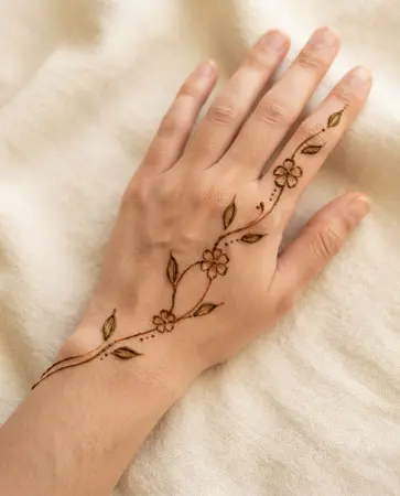 simple back hand mehndi design flowing from wrist to finger simple back hand mehndi design flowing from wrist to finger